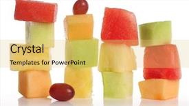  Presentation with honeydew - Slide deck with stacks in watermelon cantaloupe pineapple background and a yellow colored foreground