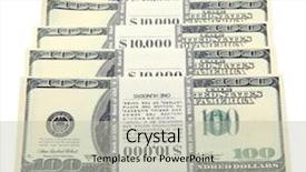  Presentation with stack of newspapers - PPT theme with stacks money - stack of dollars on white background and a light gray colored foreground