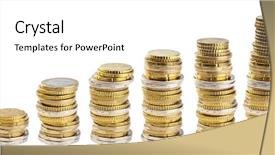  Presentation with stacks of rupee coins - Slide deck consisting of stacks of coins isolated background and a white colored foreground