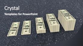  Presentation with black - Beautiful PPT layouts featuring stacks of dollars against black backdrop and a  colored foreground