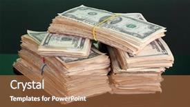  Presentation with green - Beautiful presentation featuring stacks of dollars on green backdrop and a red colored foreground