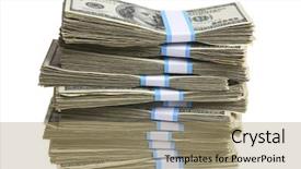  Presentation with bills - Slide deck featuring stacks of hundred-dollar bills background and a coral colored foreground