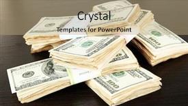  Presentation with dark vintage wood table texture - Beautiful PPT layouts featuring stacks of money on wooden backdrop and a  colored foreground