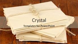  Presentation with old letter - Slide deck with stacks of old letters background and a lemonade colored foreground
