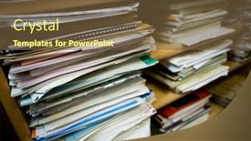  Presentation with old papers - Audience pleasing PPT theme consisting of stacks-of-old-music-notes backdrop and a tawny brown colored foreground