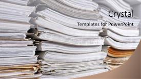  Presentation with archive - Cool new PPT theme with stacks of old paper documents backdrop and a light gray colored foreground