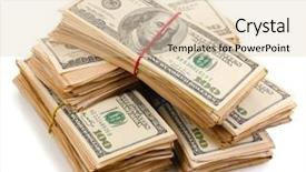  Presentation with tan book stack stacks of books - Amazing PPT theme having stacks of one hundred dollars backdrop and a lemonade colored foreground