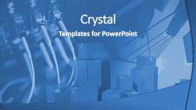  Presentation with tech stack - Colorful slide set enhanced with stacks of packaging containers backdrop and a ocean colored foreground