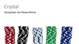  Presentation with poker chips - Amazing presentation theme having stacks of poker chips including red black white green and blue on a white background with copy space backdrop and a white colored foreground
