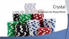  Presentation with set of poker chip - Presentation with stacks of poker chips including background and a white colored foreground