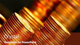  Presentation with gold - Slide deck consisting of stacks-of-the-gold-coins background and a tawny brown colored foreground