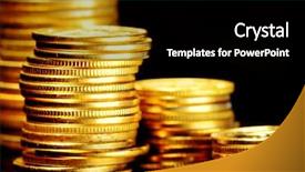 Presentation with gold - Beautiful presentation theme featuring stacks of the gold coins backdrop and a black colored foreground