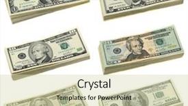  Presentation with floating dollar bills - Colorful PPT layouts enhanced with stacks of us dollar bills backdrop and a soft green colored foreground