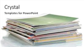  Presentation with stack - PPT theme with stack of magazines isolated background and a white colored foreground