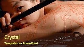  Presentation with wax - PPT layouts featuring submission - red wax on skin background and a tawny brown colored foreground