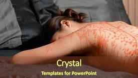  Presentation with wax - Amazing PPT theme having submission - red wax on skin backdrop and a tawny brown colored foreground