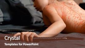  Presentation with wax - Theme with stadistic - red wax on skin background and a tawny brown colored foreground