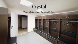  Presentation with stadium - Audience pleasing PPT layouts consisting of stadium - lockers and hangers backdrop and a light gray colored foreground