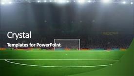  Presentation with football stadium - Colorful PPT theme enhanced with stadium abstract football or soccer backdrop and a dark gray colored foreground