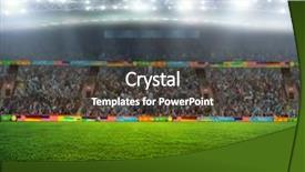  Presentation with football stadium - Slide set featuring stadium abstract football or soccer background and a tawny brown colored foreground