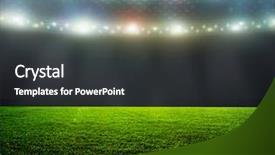  Presentation with football stadium - Beautiful PPT theme featuring stadium abstract football or soccer backdrop and a dark gray colored foreground