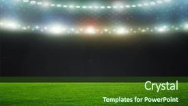  Presentation with abstract music - PPT theme having stadium abstract football or soccer background and a tawny brown colored foreground