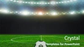  Presentation with football stadium - Amazing slide set having stadium abstract football or soccer backdrop and a forest green colored foreground