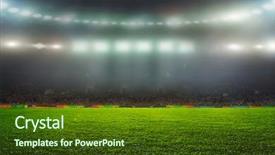  Presentation with football stadium - Presentation having stadium abstract football or soccer background and a tawny brown colored foreground