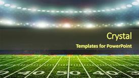  Presentation with football stadium - Amazing PPT theme having stadium abstract football or soccer backdrop and a tawny brown colored foreground