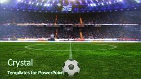  Presentation with football stadium - Slide deck consisting of stadium abstract football or soccer background and a tawny brown colored foreground