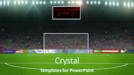  Presentation with football stadium - Colorful PPT theme enhanced with stadium abstract football backdrop and a tawny brown colored foreground