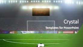  Presentation with football stadium - Presentation design featuring stadium abstract football background and a gray colored foreground
