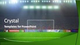  Presentation with football stadium - Beautiful PPT theme featuring stadium abstract football backdrop and a dark gray colored foreground