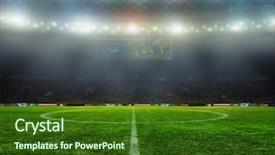  Presentation with football stadium - Slide set having stadium abstract football background and a tawny brown colored foreground