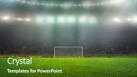  Presentation with football stadium - Beautiful presentation featuring stadium abstract football backdrop and a tawny brown colored foreground