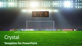  Presentation with football stadium - Slide set featuring stadium abstract football background and a forest green colored foreground