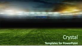  Presentation with football stadium - Amazing presentation theme having stadium abstract football backdrop and a tawny brown colored foreground