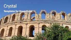  Presentation with amphitheater - Colorful slide set enhanced with stadium construction - amphitheater in el jem tunisia backdrop and a teal colored foreground