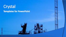  Presentation with carbon footprint for building - Slides featuring stadium construction - building a new bridge background and a cobalt blue colored foreground