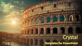  Presentation with rome italy - Amazing PPT layouts having stadium construction - rome italy one backdrop and a tawny brown colored foreground