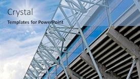  Presentation with elements - Colorful theme enhanced with stadium-construction-elements backdrop and a light blue colored foreground