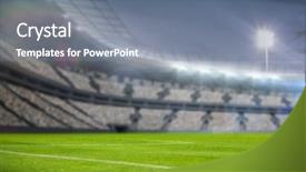  Presentation with illuminated - PPT layouts with stadium copy space against sky background and a gray colored foreground