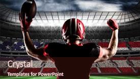  Presentation with american football and helmet on field - PPT layouts consisting of stadium full of usa background and a wine colored foreground