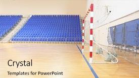  Presentation with handball - Audience pleasing slide deck consisting of stadium hall handball backdrop and a lemonade colored foreground