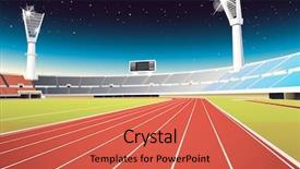  Presentation with stadium - PPT theme with stadium illustration in detail - eps background and a red colored foreground