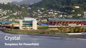  Presentation with stadium - Beautiful presentation theme featuring stadium in kingstown st vincent backdrop and a gray colored foreground