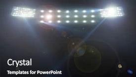  Presentation with dark night - Presentation theme consisting of stadium lights against dark night background and a dark gray colored foreground