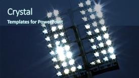  Presentation with blue lights - Amazing PPT layouts having stadium lights and dark blue backdrop and a ocean colored foreground