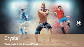  Presentation with baseball team - Beautiful presentation theme featuring stadium lights baseball beach volleyball backdrop and a coral colored foreground