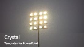  Presentation with dark night - Slide set having stadium lights on pole outdoors background and a gray colored foreground